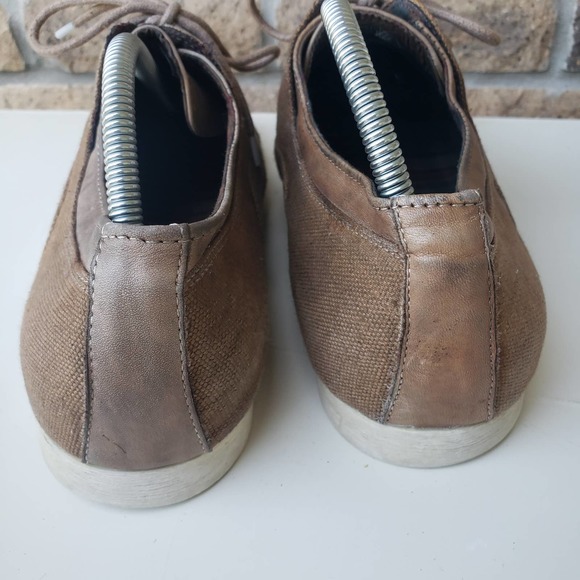 Bed Stu Goodman Brown Distressed Leather Canvas Oxford Shoe Lace Up Cap Toe 9.5 main image 7